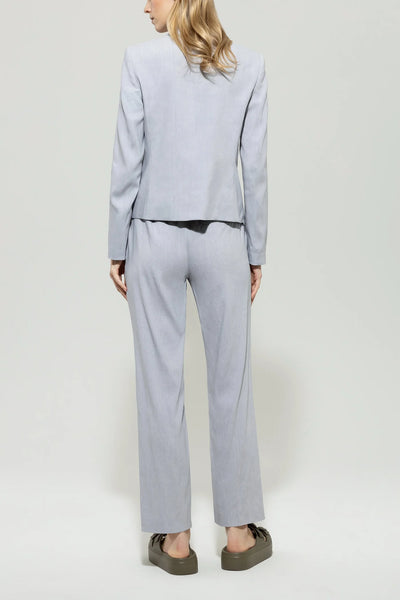 Linen Blend Tapered Pants in Gray