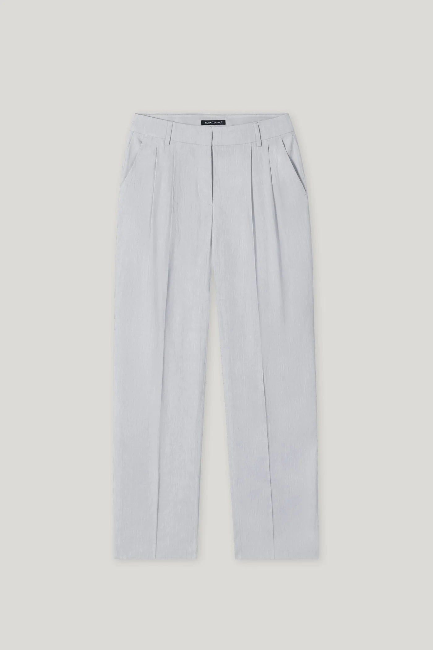Linen Blend Tapered Pants in Gray