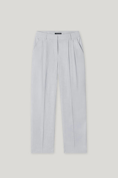 Linen Blend Tapered Pants in Gray