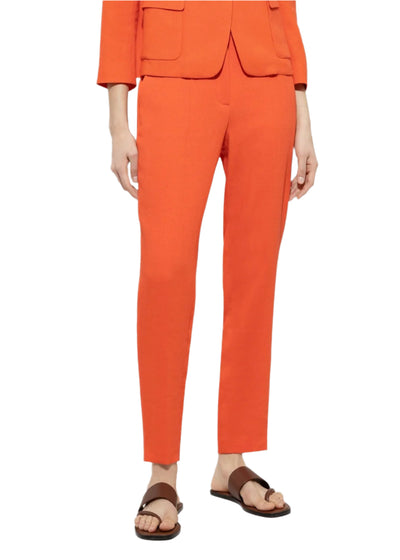 Linen Blend Tailored Pants in Hibiscus