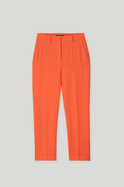 Linen Blend Tailored Pants in Hibiscus