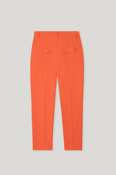 Linen Blend Tailored Pants in Hibiscus