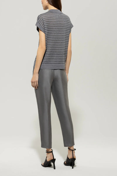 Gabardine Slim Tailored Pants in Cool Gray