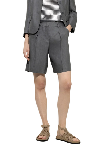 Gabardine Bermuda Shorts in Cool Gray