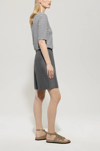 Gabardine Bermuda Shorts in Cool Gray