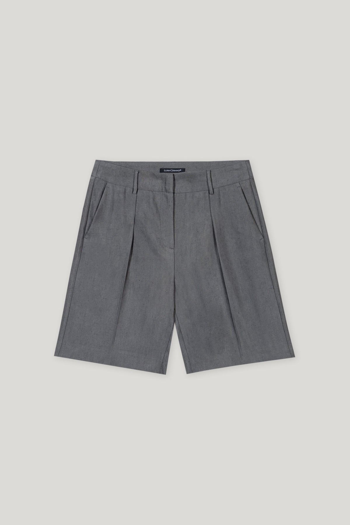 Gabardine Bermuda Shorts in Cool Gray