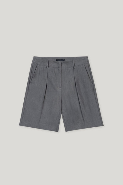 Gabardine Bermuda Shorts in Cool Gray