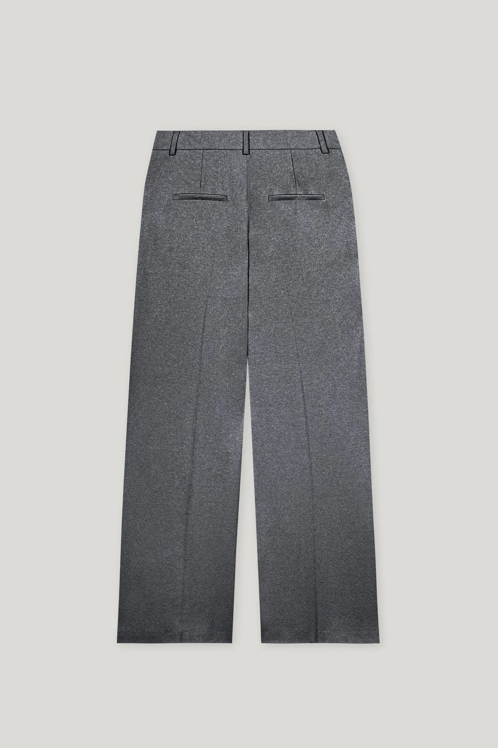 Flannel Wide-Leg Pants in Dark Grey Mélange