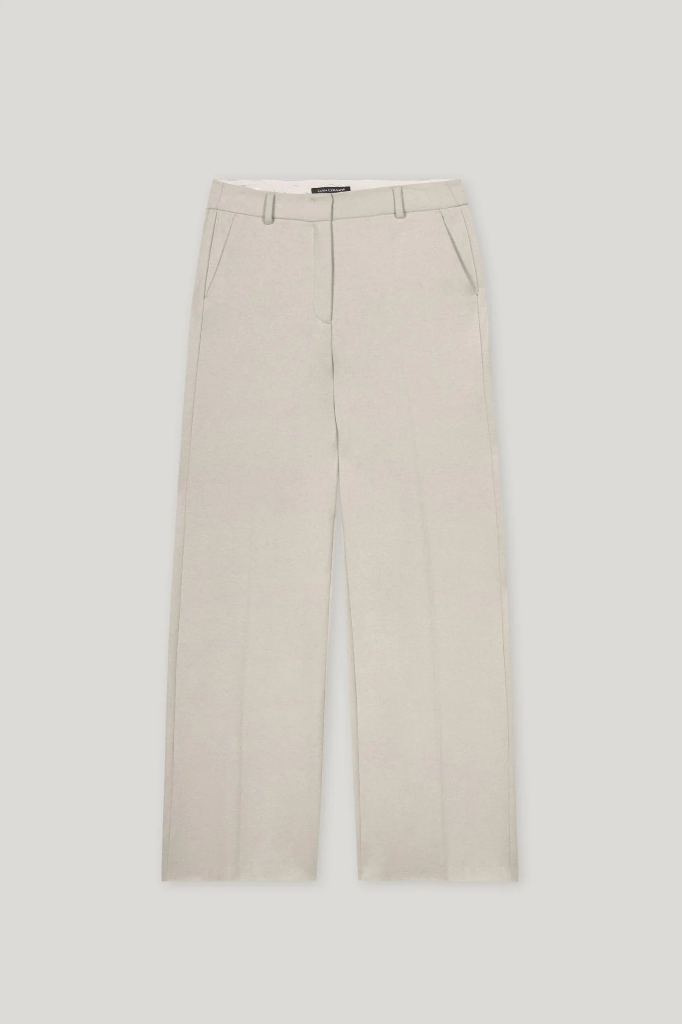 Flannel Wide-Leg Pants in Oyster