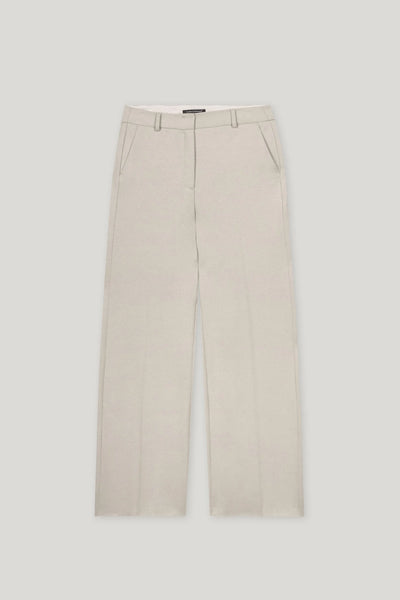 Flannel Wide-Leg Pants in Oyster