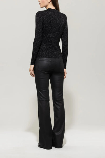 Leather Look Flared Pants in Black