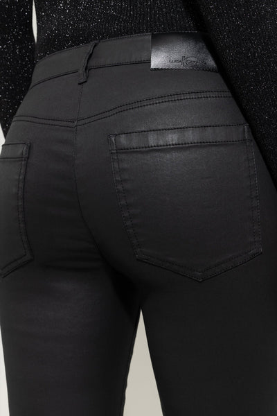 Leather Look Flared Pants in Black