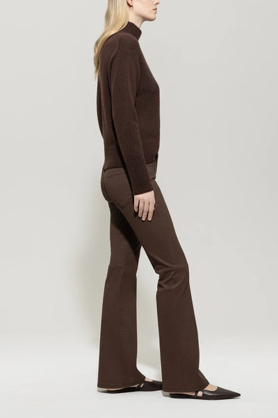 Leather Look Flared Pants in Walnut