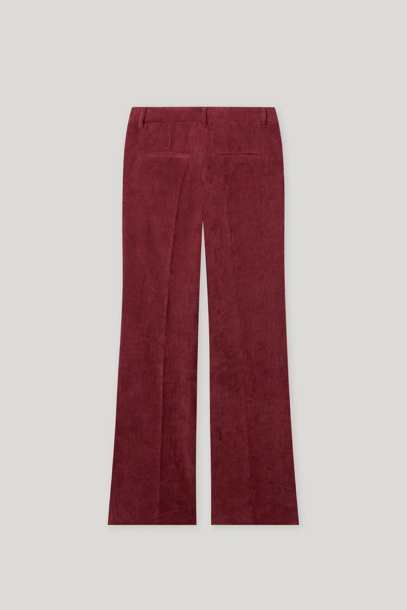 Corduroy Flared Pants in Berry Red