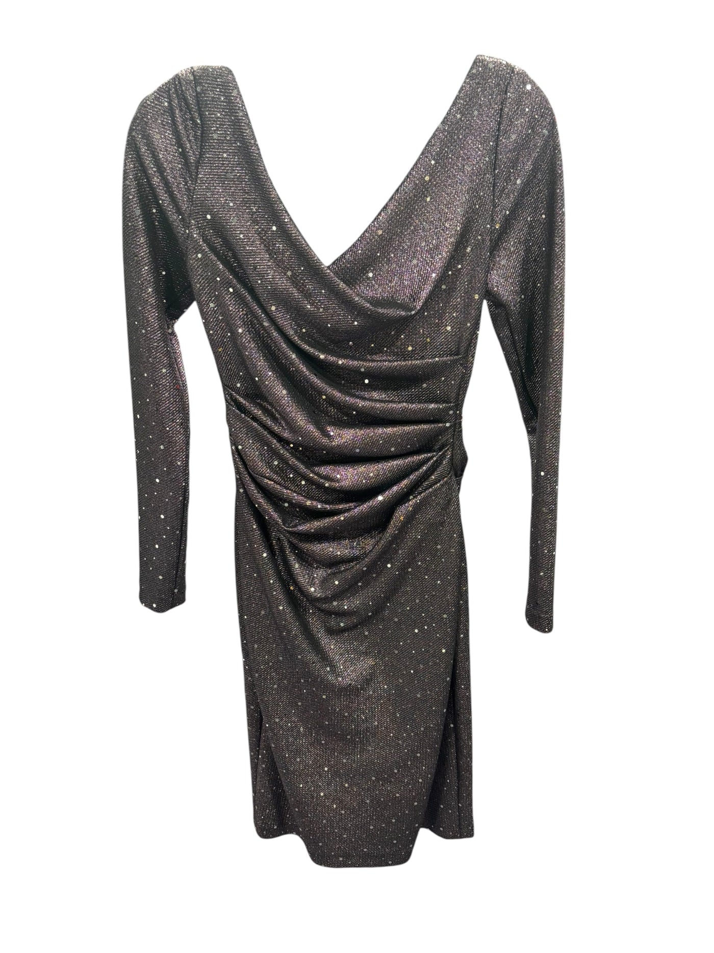 Sparkly Plum V-neck Midi dress