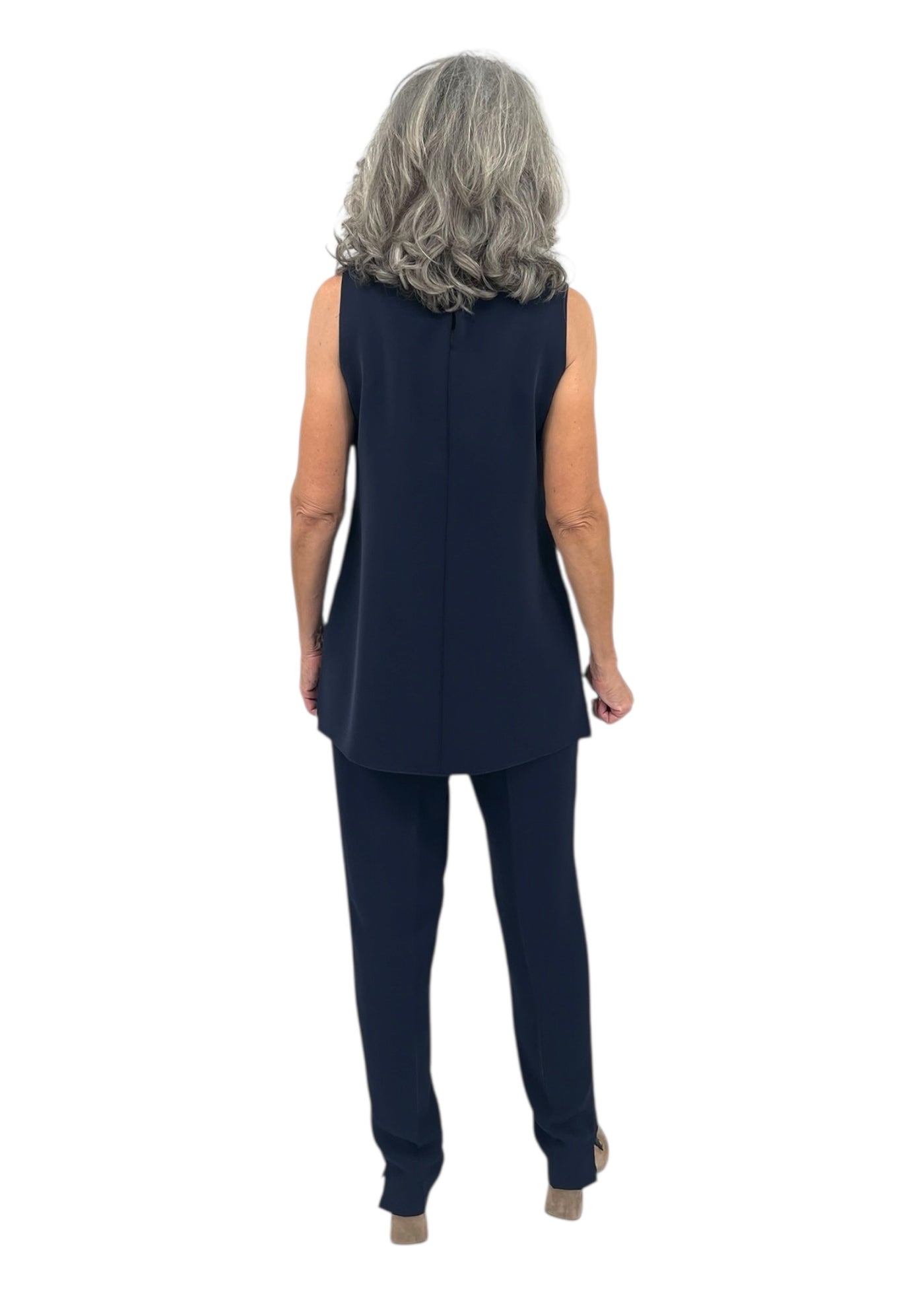 Narrow Leg Pant With Back Elastic in Midnight