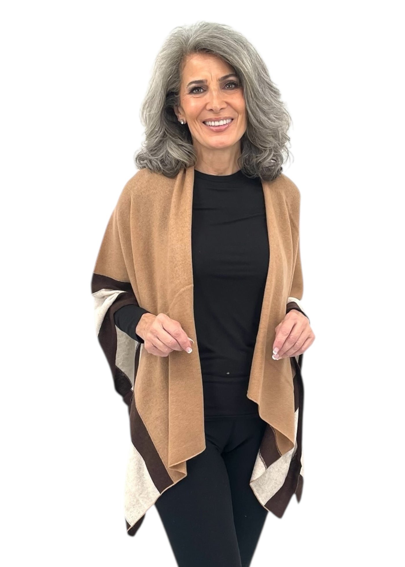 Cashmere Scarf in Latte Combo