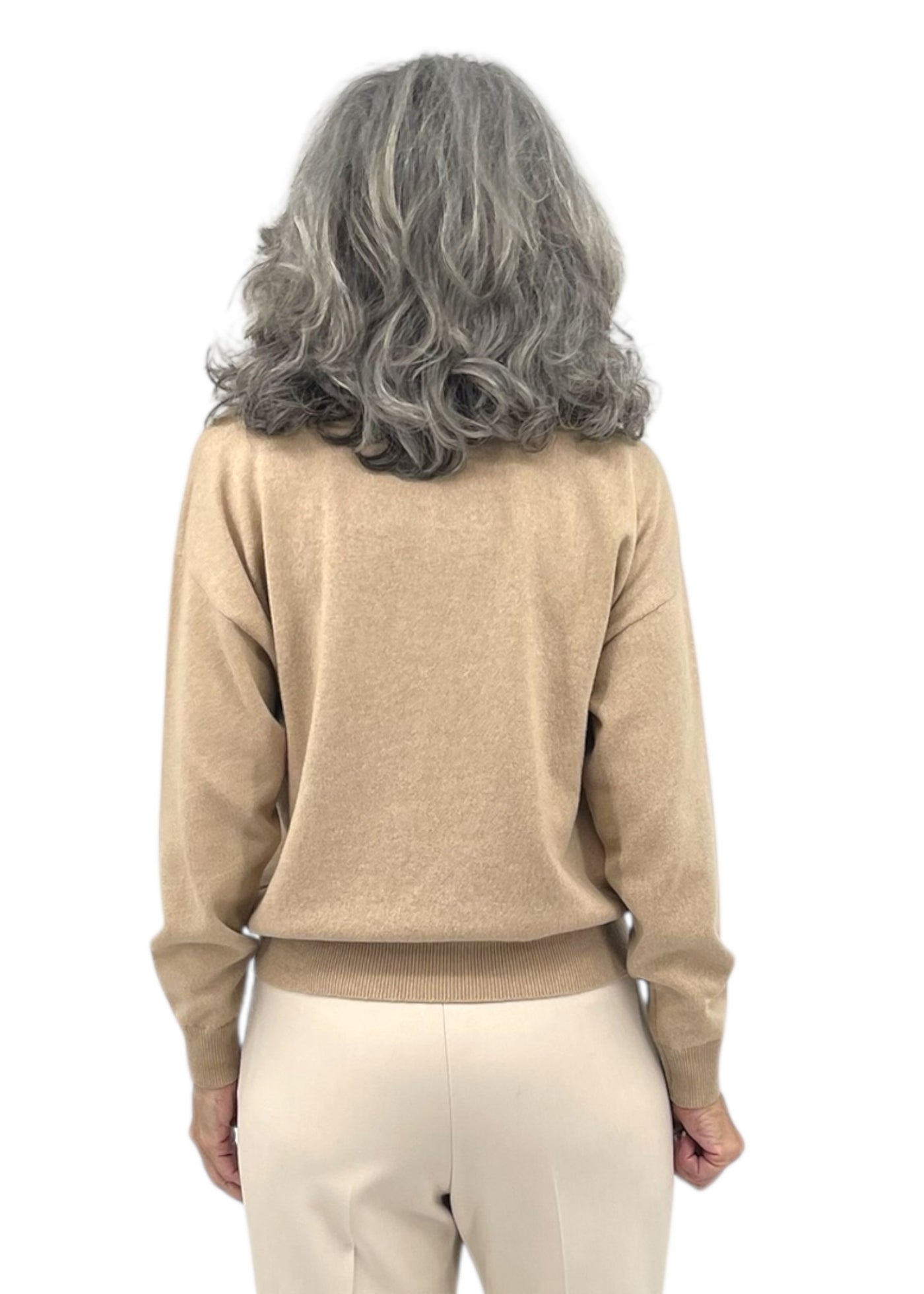 Polo Neck Sweater in Amber Beige