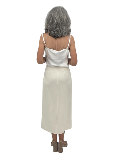 Double Face Slit Skirt in Ivory