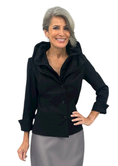 Double Collar Blouse in Black