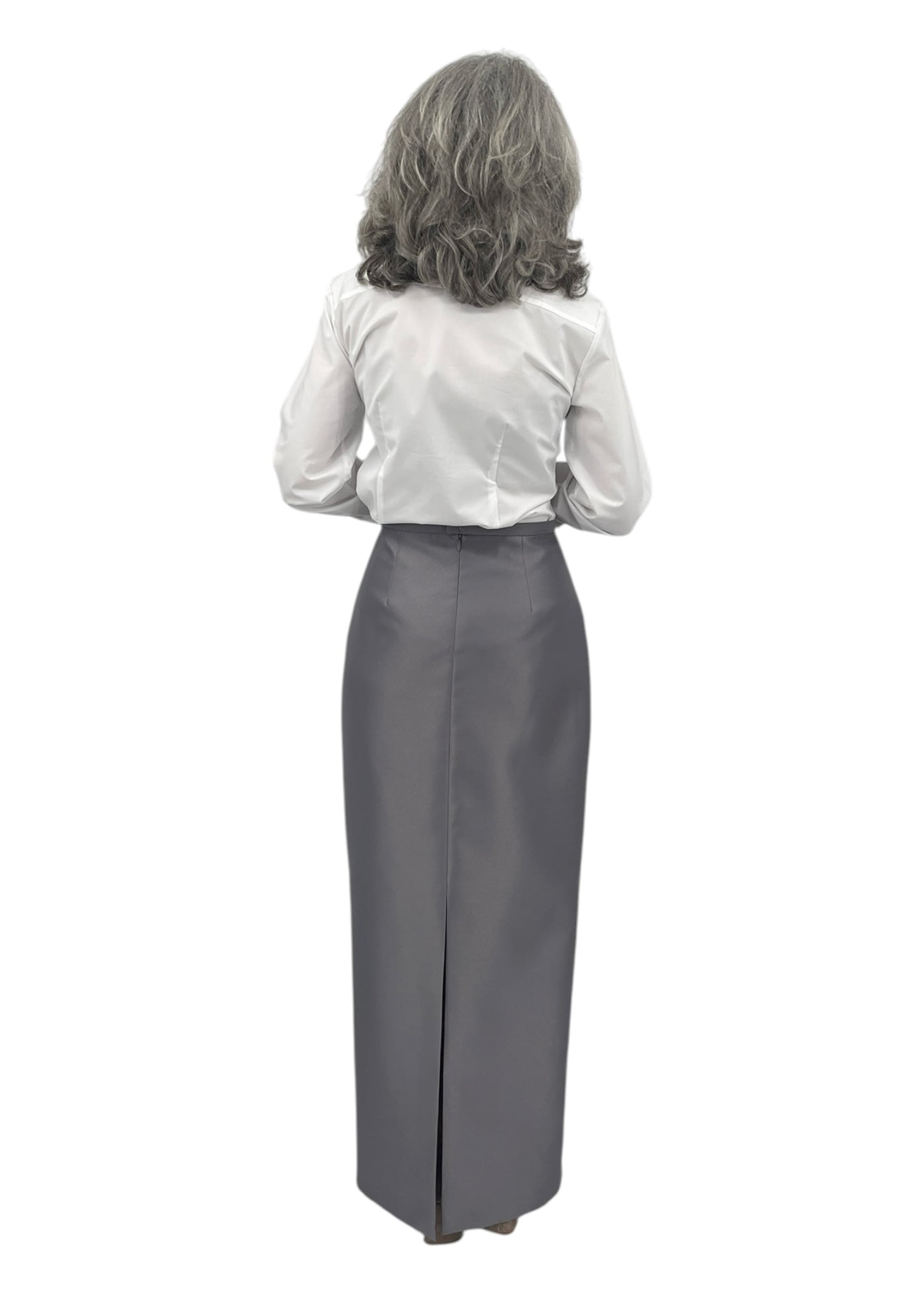 Long Slim Skirt in Silver