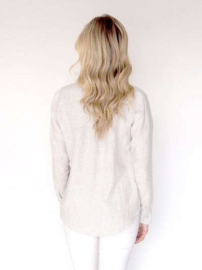 Classic Long-sleeved Shirt Natural Stripes