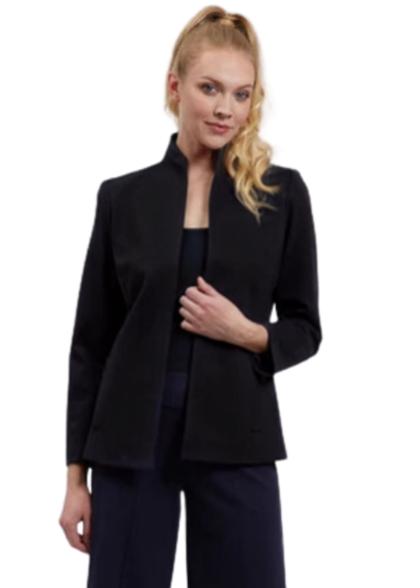 Ponte Knit Shaped Jacket in Black