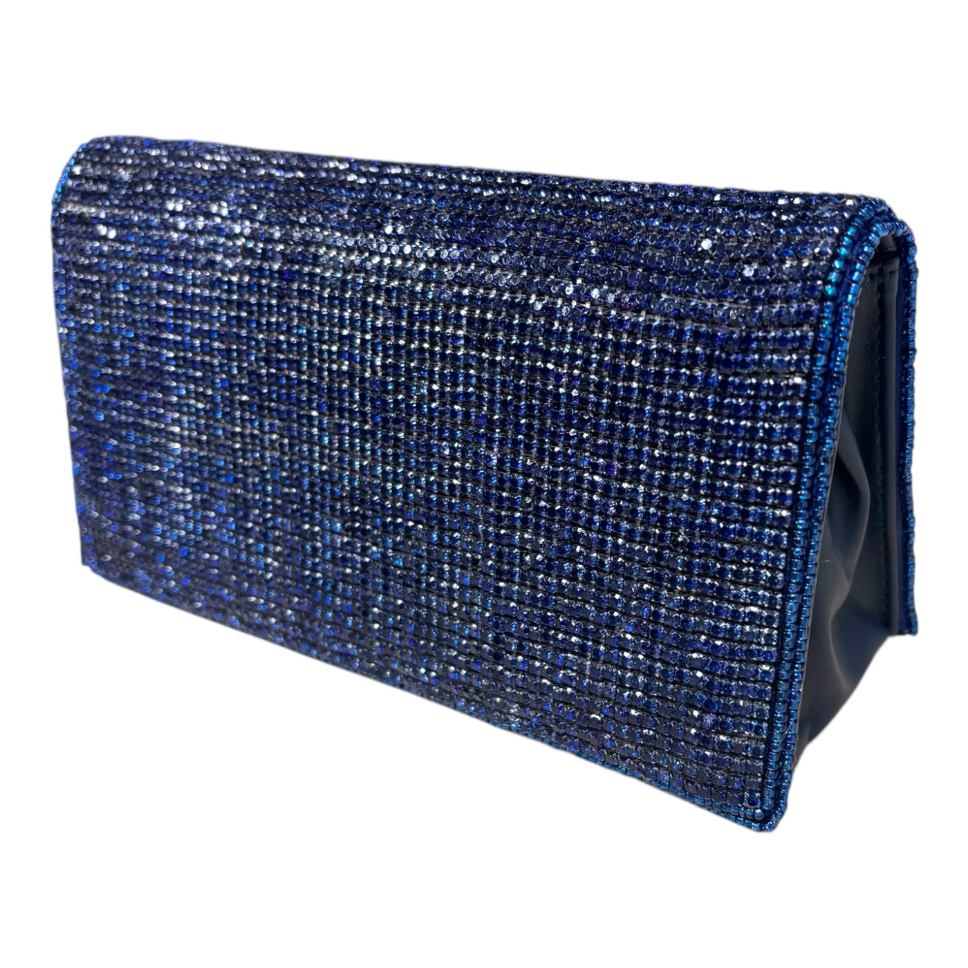 Navy Blue Crystal Clutch w/ Chain Strap