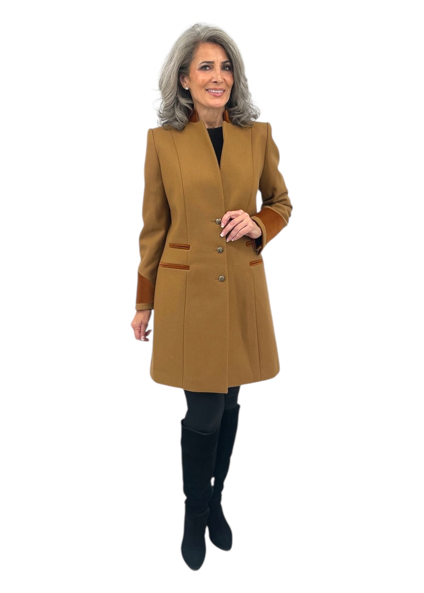Oxford Wool Coat in Camel