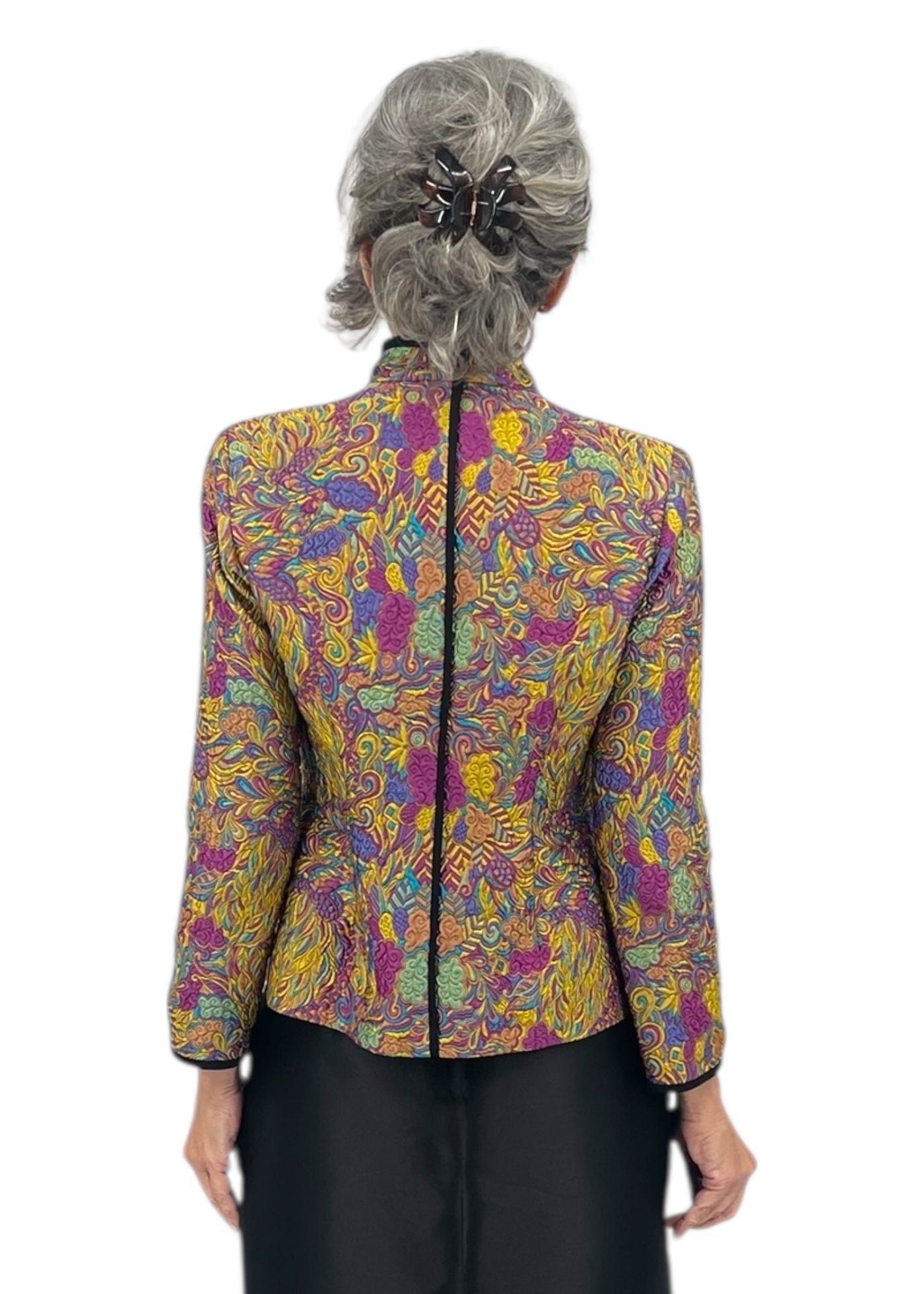 Ornate Flora Jacquard Wing Collar Jacket
