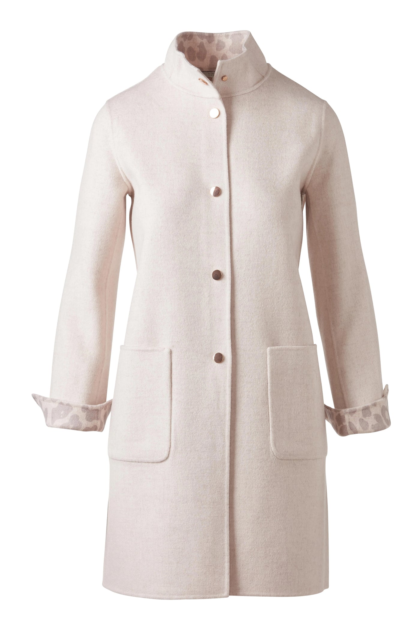 Reversible Leopard Print Coat in Cameo