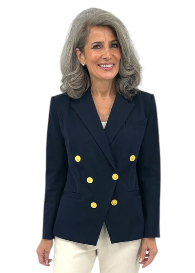 Kyomi Double-Breasted Blazer in Midnight