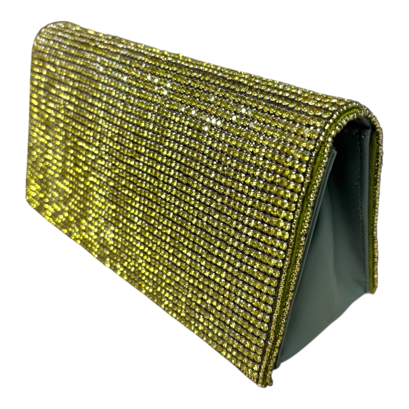 Green Crystal Clutch w/ Chain Strap