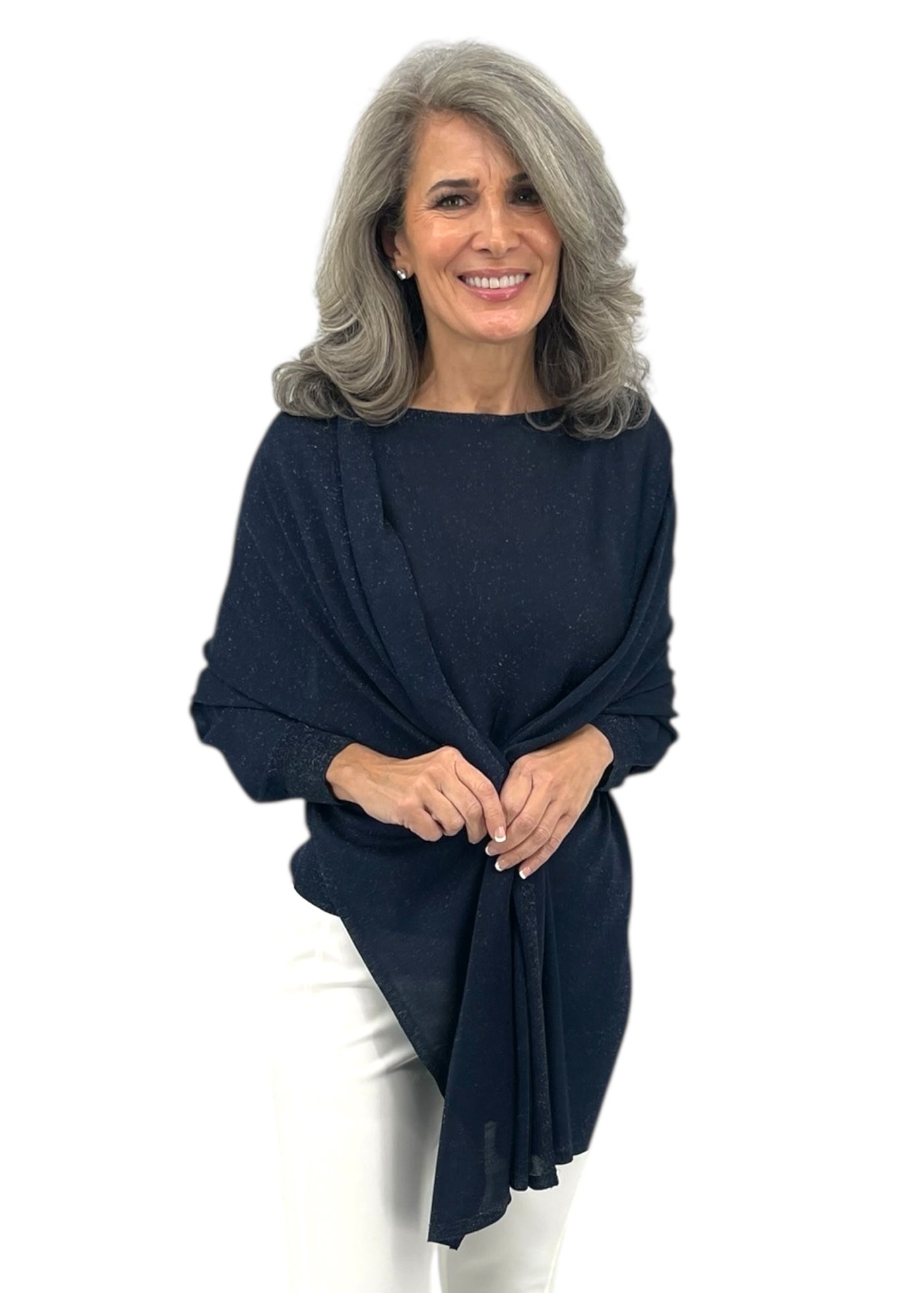 Shimmer Wrap in Navy