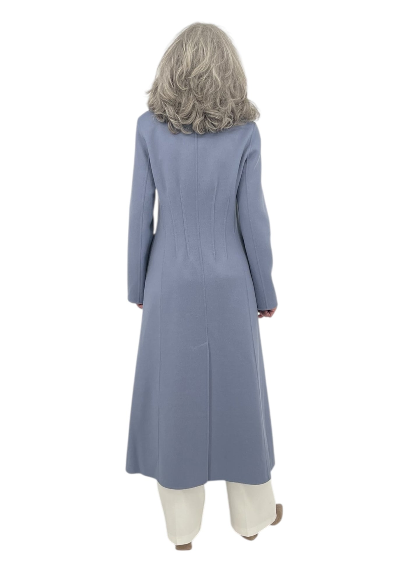 Maxi Coat With Detachable Scarf in Slate