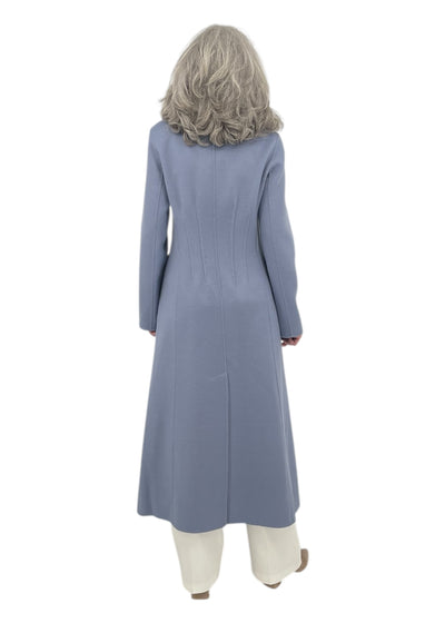 Maxi Coat With Detachable Scarf in Slate