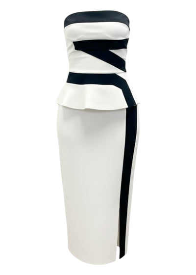 Georgy Bodycon Skirt in White/Black