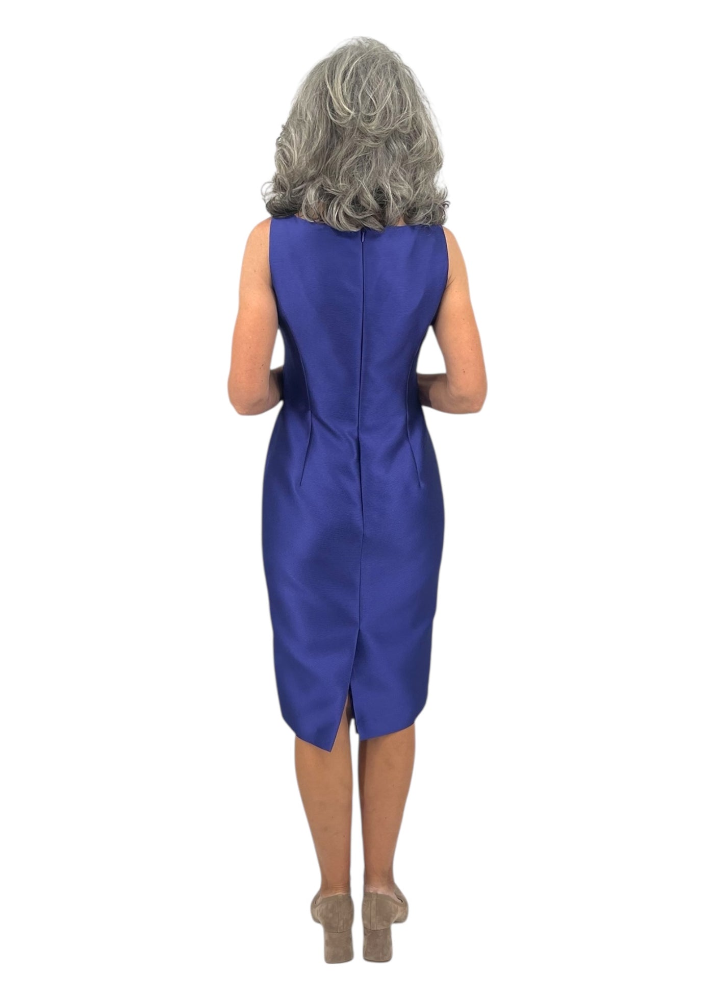 3D Floral appliqué jacket and dress set in Amethyst
