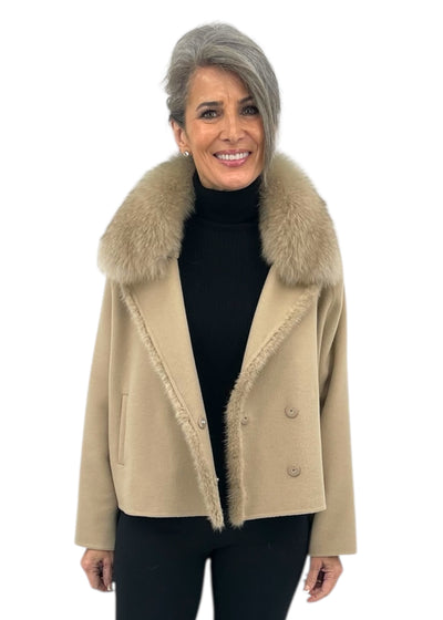 Wool Blend Bomber in Irish Cream