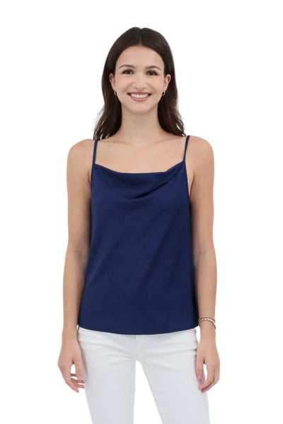 Drape Front Camisole in Blue Thistle