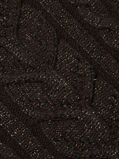 Bellini Cable-Knit Turtleneck in Dark Brown