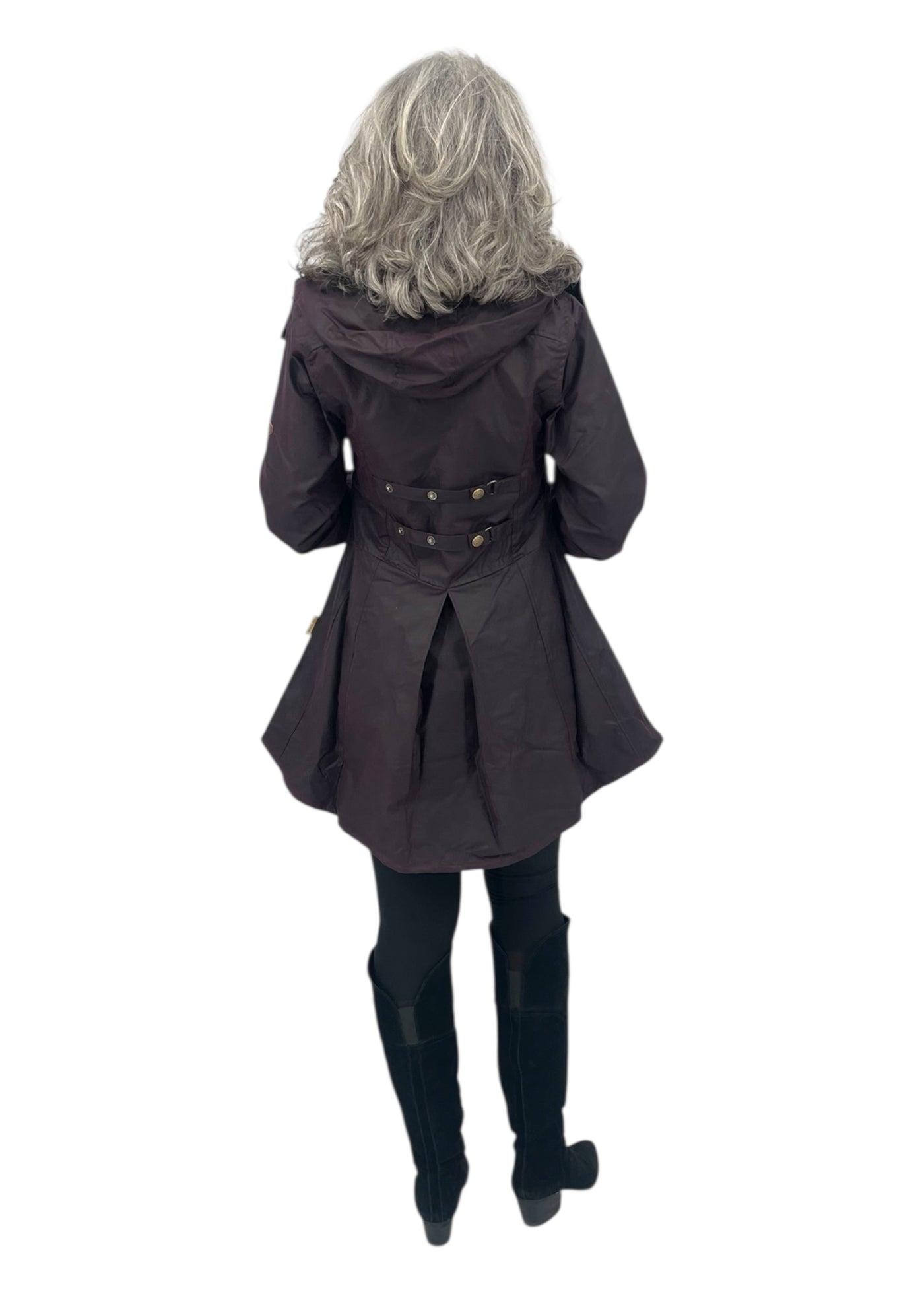 Louise Wax Raincoat in Mahogany