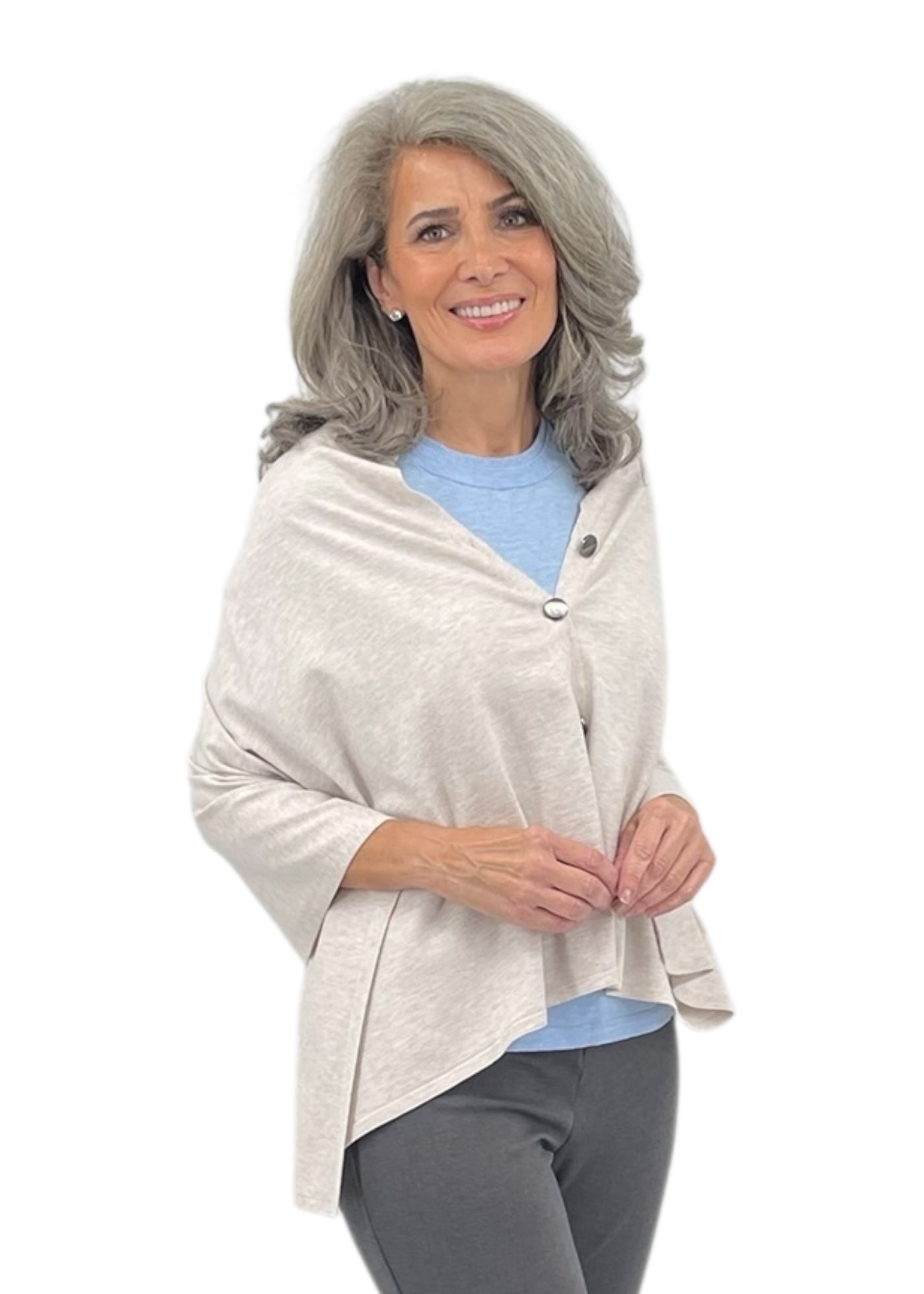 Button Pullover in Stone