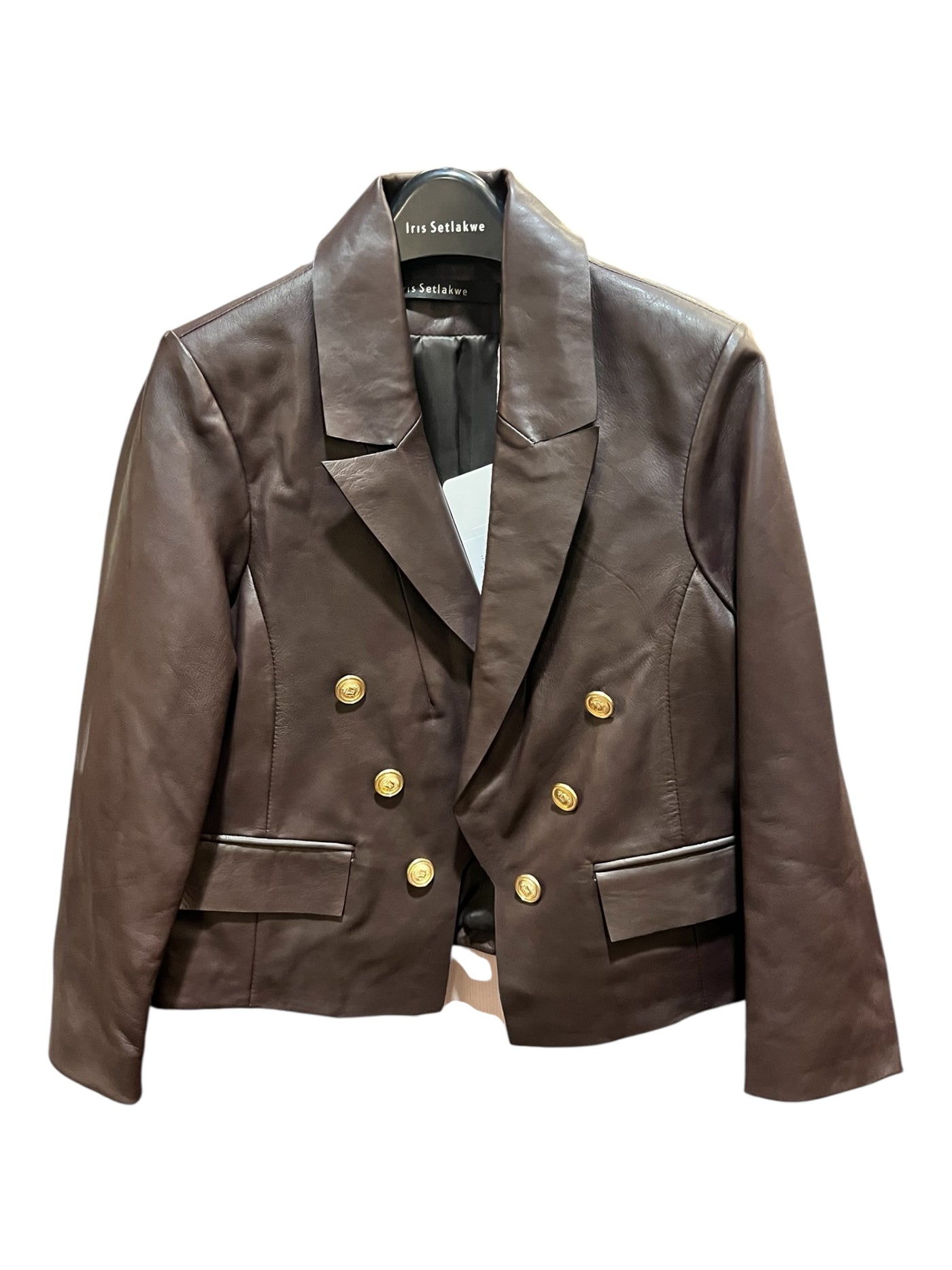 Cropped Leather Jacket in Espresso