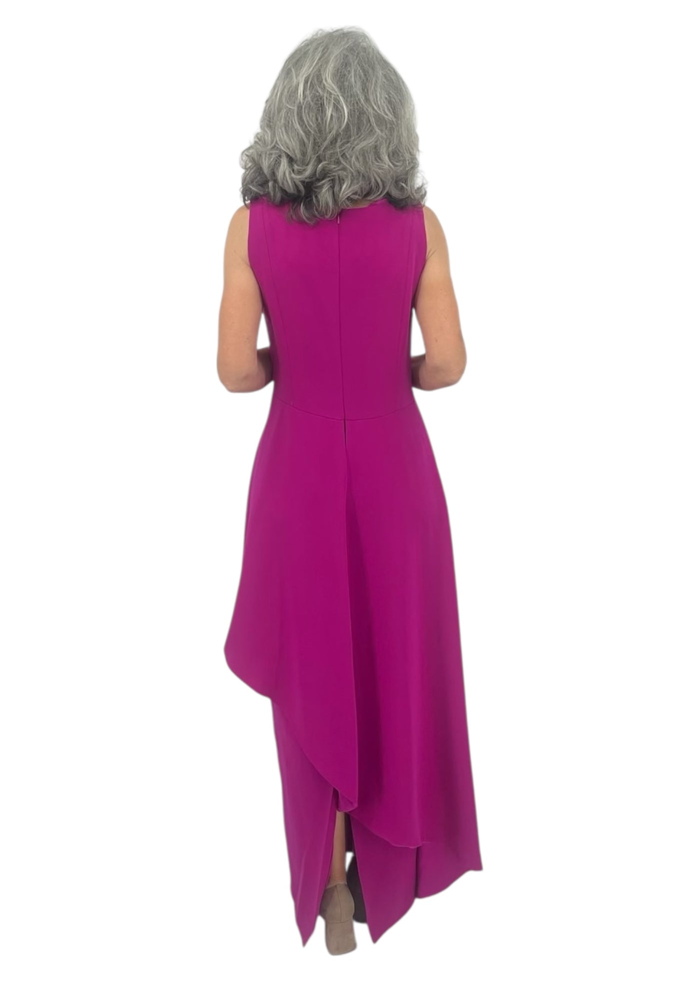 Demi Peplum Gown in Raspberry