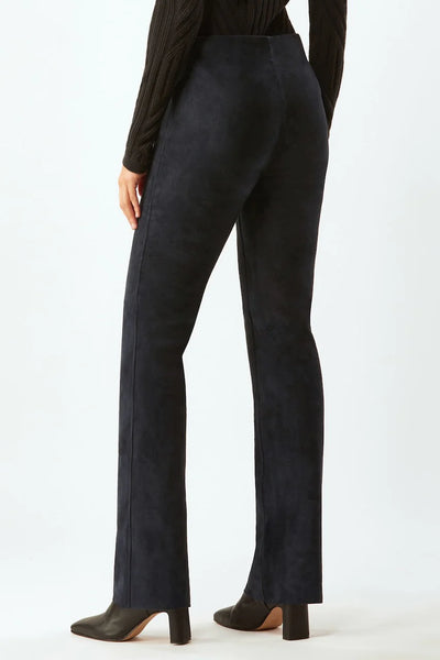 Stretch Suede Bootcut Pant - Ink