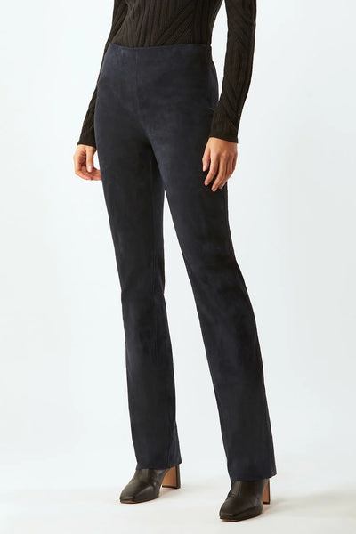 Stretch Suede Bootcut Pant - Ink