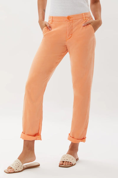 Mitchell Roll Cuff Chino in Tangerine