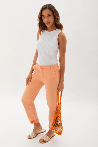 Mitchell Roll Cuff Chino in Tangerine