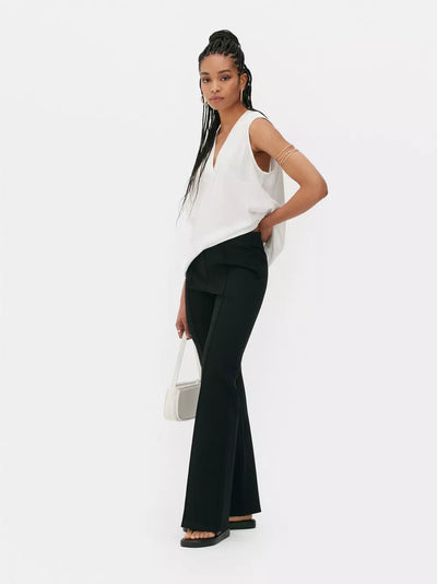 Flare Leg Ponte Pant in Black
